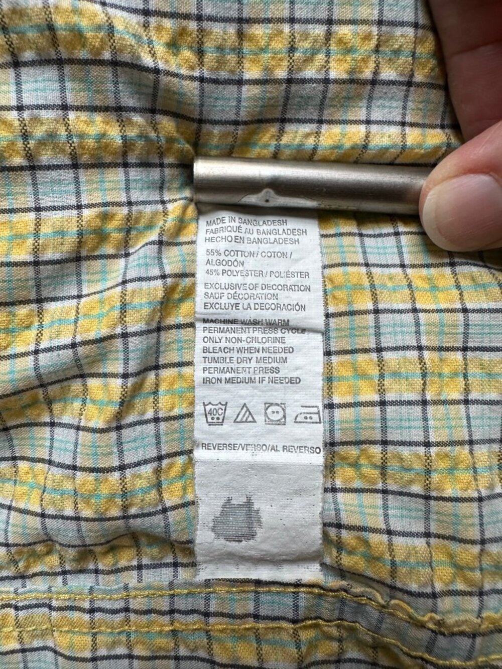 GH Bass seersucker short sleeve men's shirt size XL - Picture 5 of 5